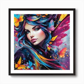 Butterfly Girl 8 Art Print