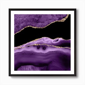 Purple & Gold Agate Texture 13 Art Print