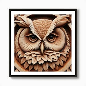 Owl Carving 3 Art Print