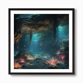 Underwater cave Art Print