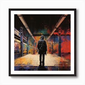 Standing In Subway Station Art Print