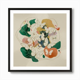 Butterflies In A Circle 1 Art Print