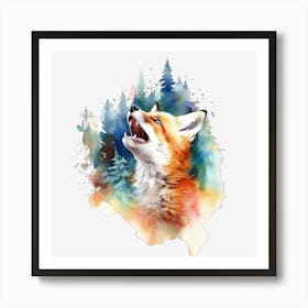 Fox In The Forest Art Print