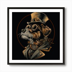 Steampunk Dog 25 Art Print