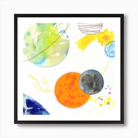 Watercolor Planets Art Print