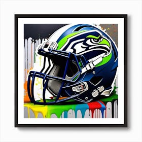 Seattle Seahawks Helmet 2 Art Print