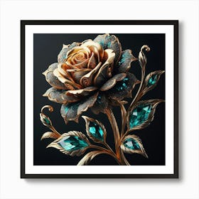 Roses With Crystals Art Print