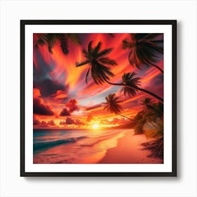 Sunset On The Beach 3 Art Print