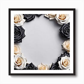 Black And White Roses 14 Art Print