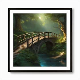 Bridge In the Woods 2 Art Print