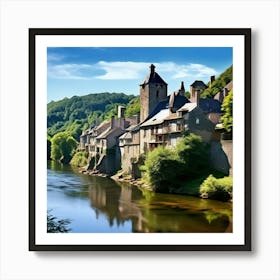 City River Castle Bridge Village Nature Europa History Aveyron Villa Nautical Tour Touris (1) Art Print