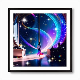 Dreaming Girl In The Doorway Art Print