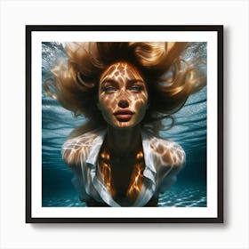 Underwater Portrait Of A Woman 3 Art Print