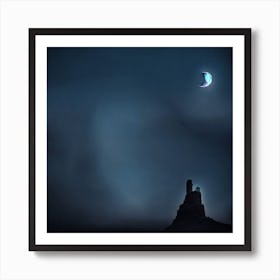 Moon And Starry Sky Art Print