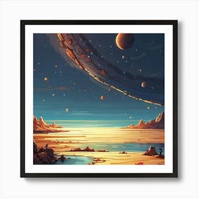 Space Landscape Art Print