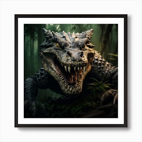 Alligator In The Jungle 1 Art Print