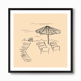 Lets Get Into the Water Swim Beach Lounger Art Print