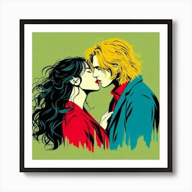 Kissing 3 Art Print