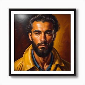 Enchanting Realism, Paint a captivating portrait of man 2, that showcases the subject's unique personality and charm. Generated with AI, Art Style_V4 Creative, Negative Promt: no unpopular themes or styles, CFG Scale_14.5,Step Scale_50. Art Print