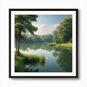 Lake In The Woods 3 Art Print