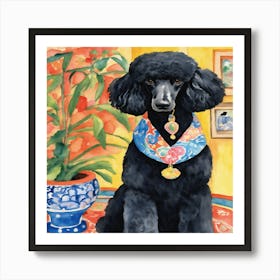 Black Poodle Art Print