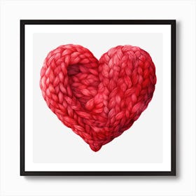 Heart Of Red Yarn 4 Art Print