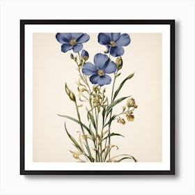 Blue Flowers Art Print