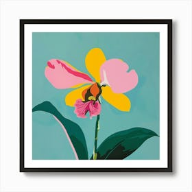 Monkey Orchid 2 Square Flower Illustration Art Print