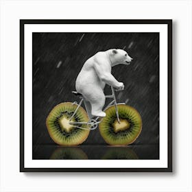 Polar Bear On A Bicycle 1 Art Print