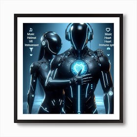 Man And A Woman In Space Art Print