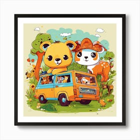 Bears In The Woods Art Print