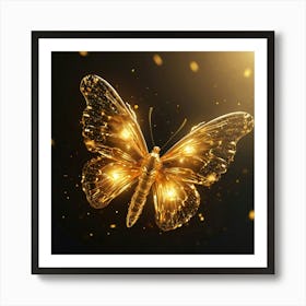 Default A Beautiful Butterfly Made Of Particles Of Golden Ligh 0 Art Print