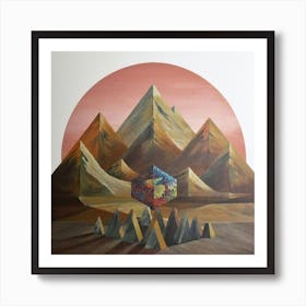 Geometric mountains Art Print