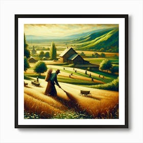 Farmer In The Field Art Print