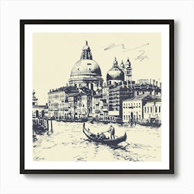 A Venice With Grand Canal Hand Drawn Sketch Illu 1720474740 1 Art Print