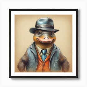 Duck In A Hat 8 Art Print