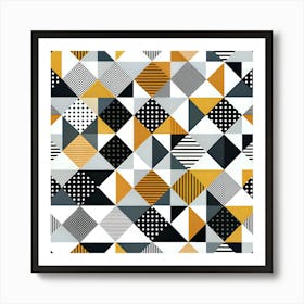 Pattern Tile Squares Triangles Seamless Geometry Art Print