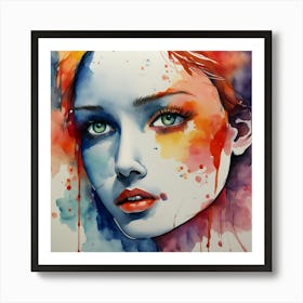 Watercolor Of A Woman 1 Art Print