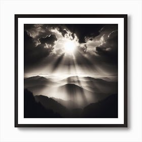 Sun Rising Over The Mountains Art Print