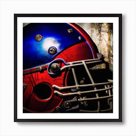 Football Helmet Red Navy Art Print