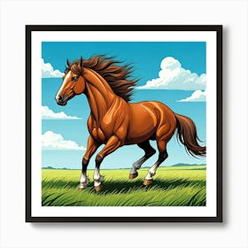 Running Horse Art Print