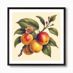 Apricot Branch Art Print