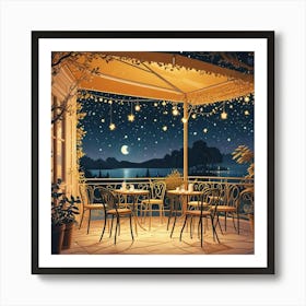 Cafe Terrace At Night (18) Art Print