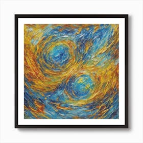 Blue And Yellow Swirls Art Print