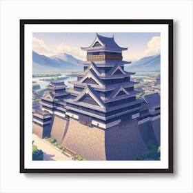 Kumamoto Castle, Japanese Castle, Castle in the Sky Art Print