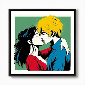 Kissing 2 Art Print