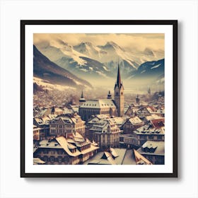 Switzerland Styled Cityscape Art Print
