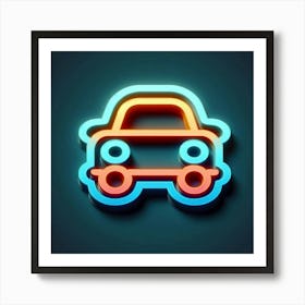 Neon Car Icon 2 Art Print