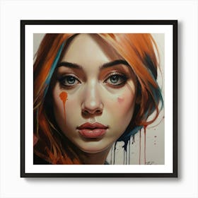 'A Girl With Red Hair' Art Print