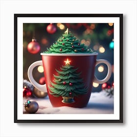 Christmas Tree In A Cup Art Print